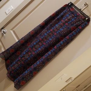 SOLD Navy patterned maxi skirt